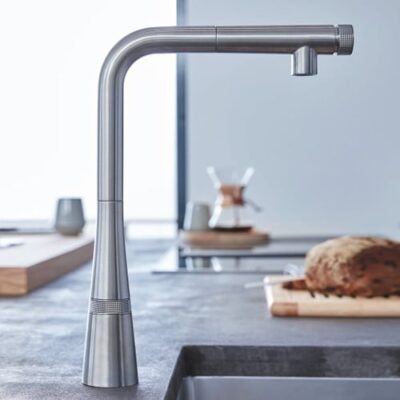 Grohe Zedra eenhendel keukenmengkraan uittrekbaar draaibaar supersteel 31593DC2 4