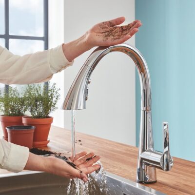 Grohe Zedra elektronische eengreeps keukenmengkraan draaibaar uittrekbaar chroom 30219002 4