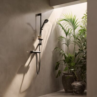 Hansa Aurelia glijstangset met garnituur 3 straalsoorten 970 mm mat-zwart 4715013033 4