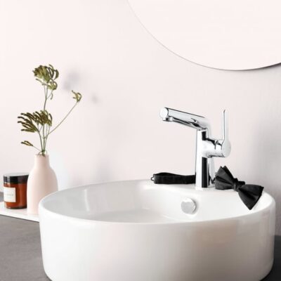 Hansa Designo Style wastafelkraan met trekstang afvoergarnituur chroom 51892283 4