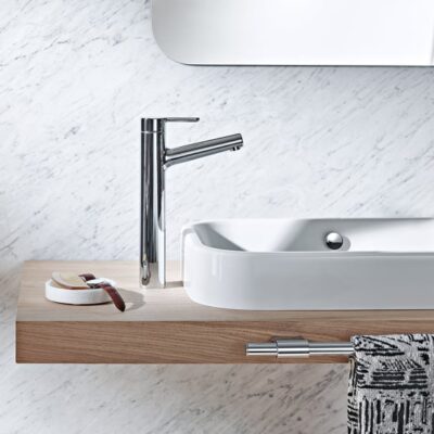 Hansa Designo Style wastafelkraan met verhoogde kraanlichaam chroom 51692283 4