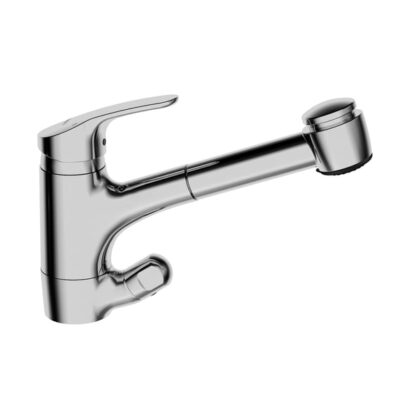 Hansa Hansamix spoeltafel eenhendel-een-gats kraan draaibaar uittrekbaar met 2 stands chroom 1392183 4