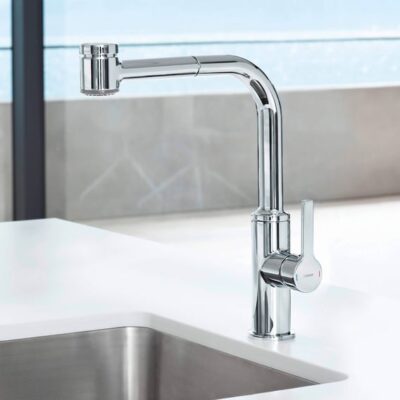 Hansa Hansaronda draaibare uittrekbare chroom lagedruk kraan 55231103 8