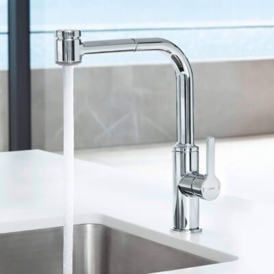 Hansa Hansaronda draaibare uittrekbare chroom lagedruk kraan 55231103 4