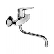 Hansa HansaTwist draaibare chroom spoeltafel eenhand wandkraan 9692193