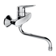 Hansa HansaTwist enkele wandkraan met hendelgreep – draaibare uitloop – chroom 9692195