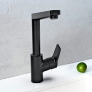 Hansa HansaTwist spoelbak eengreeps eengatskraan mat-zwart draaibaar 920220333