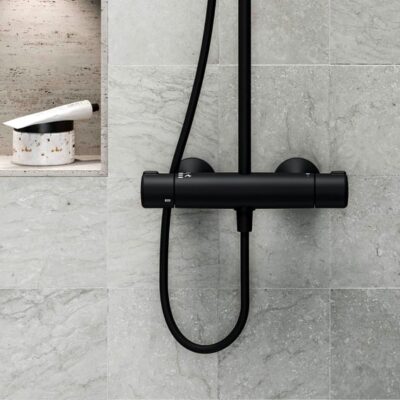 Hansa Micra thermostatische opbouw regendoucheset Ø200 mm mat-zwart 4435013033 6