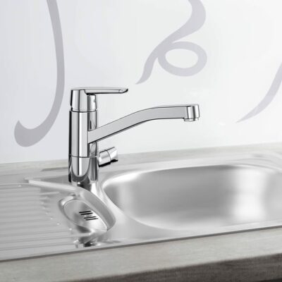 Hansa Polo spoeltafel eenhendel-een-gats kraan met apparaatafsluiter haaks draaibaar chroom 52662293 5