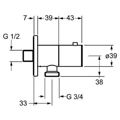 Hansa Universele slangaansluiting met afsluiting chroom 51570172 4