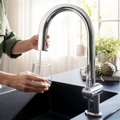 Hansgrohe Aqittura M91 filtersysteem 210 uittrekbare uitloop 1 straalsoort sBox starterset SodaSystem chroom 76806000 6