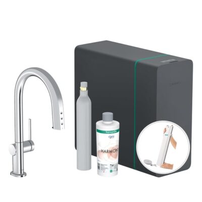 Hansgrohe Aqittura M91 filtersysteem 210 uittrekbare uitloop 1 straalsoort sBox starterset SodaSystem chroom 76806000 7