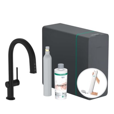 Hansgrohe Aqittura M91 filtersysteem 210 uittrekbare uitloop met sBox starterset en SodaSystem – draaibaar – mat-zwart 76806670 6