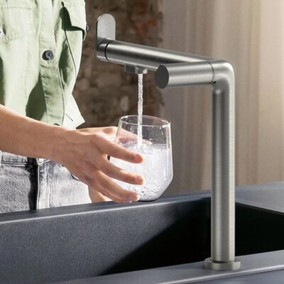 Hansgrohe Aqittura M91 filtersysteem 240 uittrekbare uitloop 1 straalsoort starterset SodaSystem edelstraal finish 76810800 4