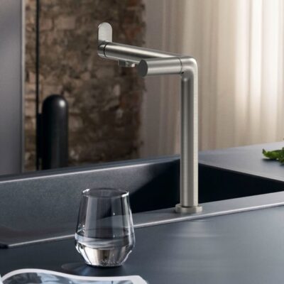 Hansgrohe Aqittura M91 filtersysteem 240 uittrekbare uitloop 1 straalsoort starterset SodaSystem edelstraal finish 76810800 5