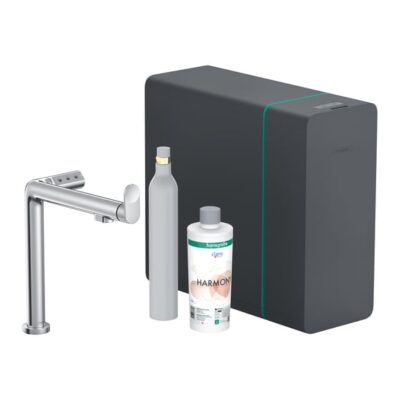 Hansgrohe Aqittura M91 filtersysteem 240 uittrekbare uitloop 1 straalsoort starterset SodaSystem – haaks draaibaar chroom 76810000 6