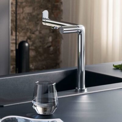 Hansgrohe Aqittura M91 filtersysteem 240 uittrekbare uitloop 1 straalsoort starterset SodaSystem – haaks draaibaar chroom 76810000 5