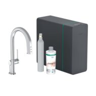 Hansgrohe Aqittura M91 sodasysteem 210 uittrekbare uitloop 1 straalsoort sBox Lite chroom 76839000