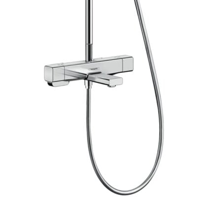 Hansgrohe Croma E thermostatische opbouw regendoucheset met baduitloop 280 x 170 mm chroom 27687000 9