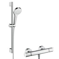 Hansgrohe Croma Select S Vario thermostatische wandopbouw doucheset chroom met grepen 27013400 Hansgrohe Croma Select S Vario thermostatische wandopbouw doucheset chroom met grepen 27013400