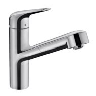 Hansgrohe Focus M42 Eco uittrekbare keukenmengkraan haaks chroom 71865000 Hansgrohe Focus M42 Eco uittrekbare keukenmengkraan haaks chroom 71865000
