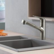 Hansgrohe Focus M42 keukenmengkraan 150 uittrekbaar haaks draaibaar edelstaal finish 71814800 Hansgrohe Focus M42 keukenmengkraan 150 uittrekbaar haaks draaibaar edelstaal finish 71814800