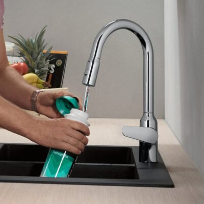 Hansgrohe Focus M42 keukenmengkraan 220 uittrekbaar 2 straalsoorten haaks draaibaar edelstaal finish 71800800 4