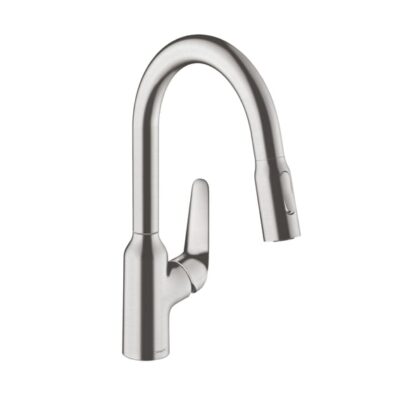 Hansgrohe Focus M42 keukenmengkraan uittrekbaar 2 straalsoorten haaks draaibaar edelstaal finish 71801800 5
