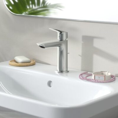 Hansgrohe Logis wastafelkraan 110 met EcoSmart met trekstang-afvoergarnituur chroom 71251000 9 Hansgrohe Logis wastafelkraan 110 met EcoSmart met trekstang-afvoergarnituur chroom 71251000 9
