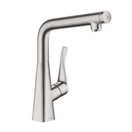 Hansgrohe Metris Select M71 eengreeps keukenmengkraan 320 edelstraal finish 14883800