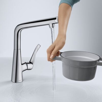 Hansgrohe Metris Select M71 eengreeps keukenmengkraan draaibaar chroom 14883000 7