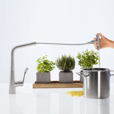 Hansgrohe Metris Select M71 keukenmengkraan 320 sBox uittrekbaar 2 straalsoorten Edelstraal 73816800 5