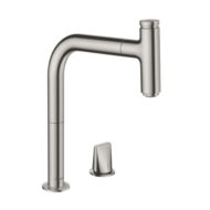 Hansgrohe Metris Select M71 keukenmengkraan uittrekbaar draaibaar edelstaal finish 73804800 Hansgrohe Metris Select M71 keukenmengkraan uittrekbaar draaibaar edelstaal finish 73804800