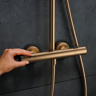 Hansgrohe Pulsify S Puro thermostatische opbouw regendoucheset met EcoSmart Ø260 mm brons geborsteld 24223140 8