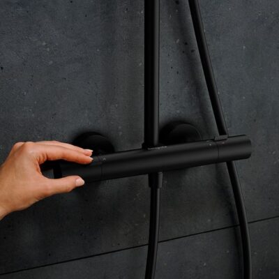 Hansgrohe Pulsify S Puro thermostatische opbouw regendoucheset met EcoSmart Ø260 mm mat-zwart 24223670 8