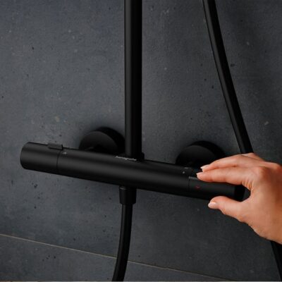 Hansgrohe Pulsify S Puro thermostatische opbouw regendoucheset met EcoSmart Ø260 mm mat-zwart 24237670 5