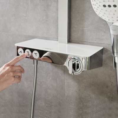 Hansgrohe Raindance Select E thermostatische opbouw regendoucheset 318 x 190 mm chroom wit 27127400 5