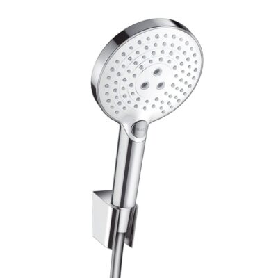 Hansgrohe Raindance Select S handdoucheset zonder stang 3 straalsoorten chroom wit 26721400 15 Hansgrohe Raindance Select S handdoucheset zonder stang 3 straalsoorten chroom wit 26721400 15