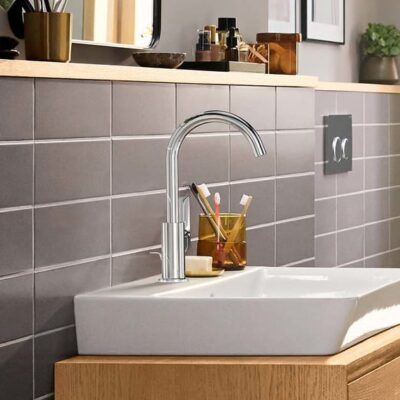 Hansgrohe Rebris E wastafelkraan 210 met EcoSmart met trekstang-afvoergarnituur chroom 72576000 6 Hansgrohe Rebris E wastafelkraan 210 met EcoSmart met trekstang-afvoergarnituur chroom 72576000 6