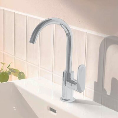 Hansgrohe Rebris S wastafelkraan 210 met EcoSmart met trekstang-afvoergarnituur chroom 72536000 6 Hansgrohe Rebris S wastafelkraan 210 met EcoSmart met trekstang-afvoergarnituur chroom 72536000 6