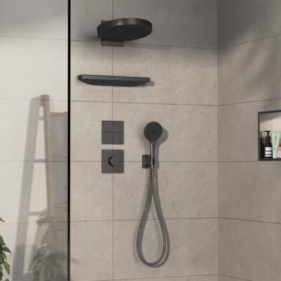 Hansgrohe ShowerSelect Comfort E omsteller 3 verbruikers zwart chroom geborsteld 15573340 5