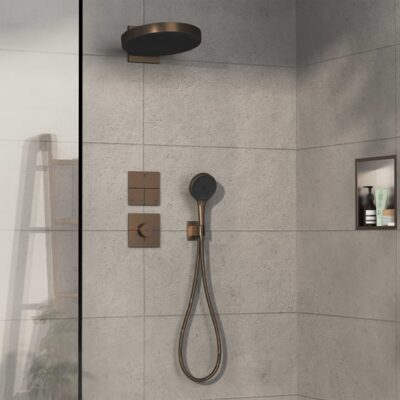 Hansgrohe ShowerSelect Comfort E thermostaat voor bad & douche 2 verbruikers brons geborsteld 15575140 5
