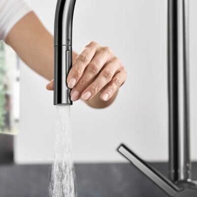 Hansgrohe Talis M54 keukenmengkraan 210 uittrekbaar zwart chroom geborsteld 72801340 10