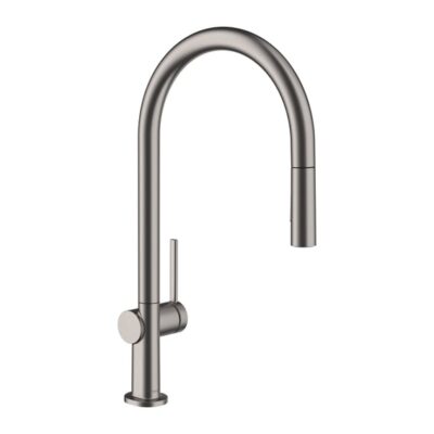 Hansgrohe Talis M54 keukenmengkraan 210 uittrekbaar zwart chroom geborsteld 72801340 4