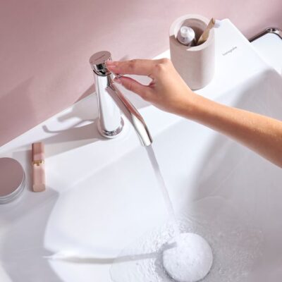 Hansgrohe Tecturis S wastafelkraan 110 met EcoSmart met trekstang-afvoergarnituur chroom 73310000 8 Hansgrohe Tecturis S wastafelkraan 110 met EcoSmart met trekstang-afvoergarnituur chroom 73310000 8