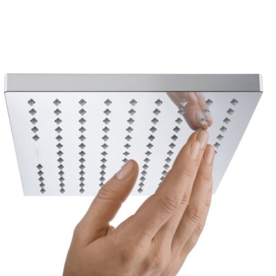 Hansgrohe Vernis Shape thermostatische opbouw regendoucheset met baduitloop 230 x 170 mm chroom 26284000 4