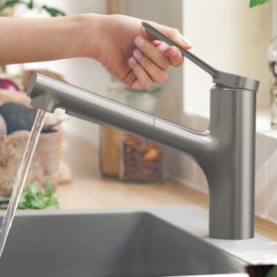 Hansgrohe Zesis M33 eengreeps keukenmengkraan 150 uittrekbaar draaibaar 2 standen edelstaal finish 74800800 6 Hansgrohe Zesis M33 eengreeps keukenmengkraan 150 uittrekbaar draaibaar 2 standen edelstaal finish 74800800 6