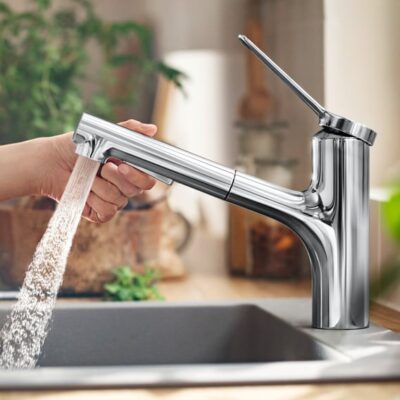 Hansgrohe Zesis M33 eengreeps keukenmengkraan 150 uittrekbaar draaibaar chroom 74800000 4