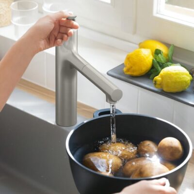 Hansgrohe Zesis M33 eengreeps keukenmengkraan 160 uittrekbaar draaibaar 2 standen edelstaal finish 74801800 5