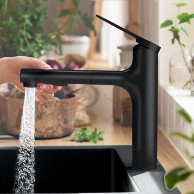 Hansgrohe Zesis M33 eengreeps keukenmengkraan 160 uittrekbaar mat-zwart 74801670 4